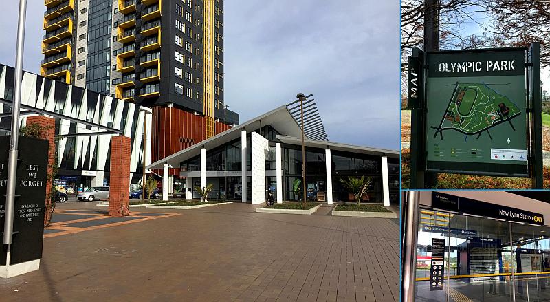 New Lynn Suburb Photo Collage - Library Apartments Olympic Park Train Station